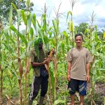 Bhabinkamtibmas Polsek Kempas Melakukan Pengecekan Lahan Tanaman Jagung Parit Semarang Desa Sungai Gantang Kecamatan Kempas.